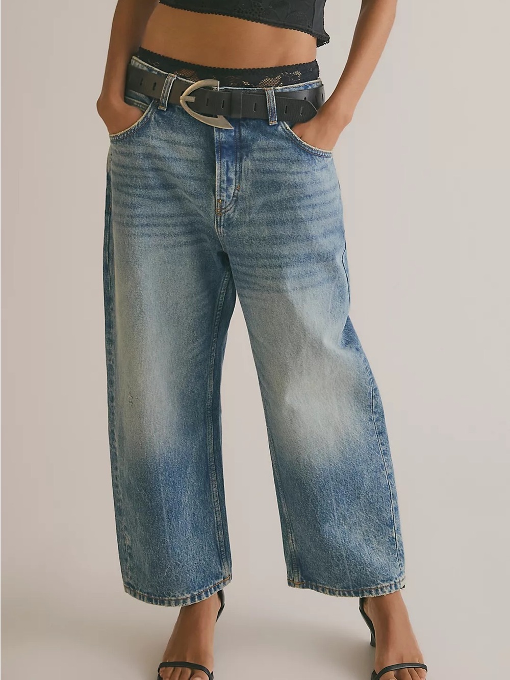 NWT FREE PEOPLE Deep Trance Dropped Boyfriend Jeans!